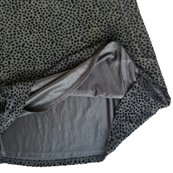 Fit & Flare Black Dress Small Faux Wrap Long Sleeves Burnout Velvet Polka Dot - Picture 3 of 15